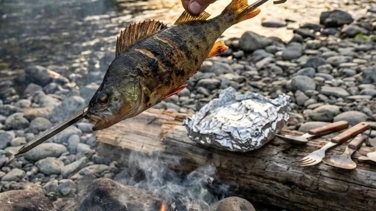 Как вкусно приготовить окуня на костре на рыбалке